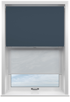Rimini (Blackout), Navy & Optima Tide - Double Roller Blind
